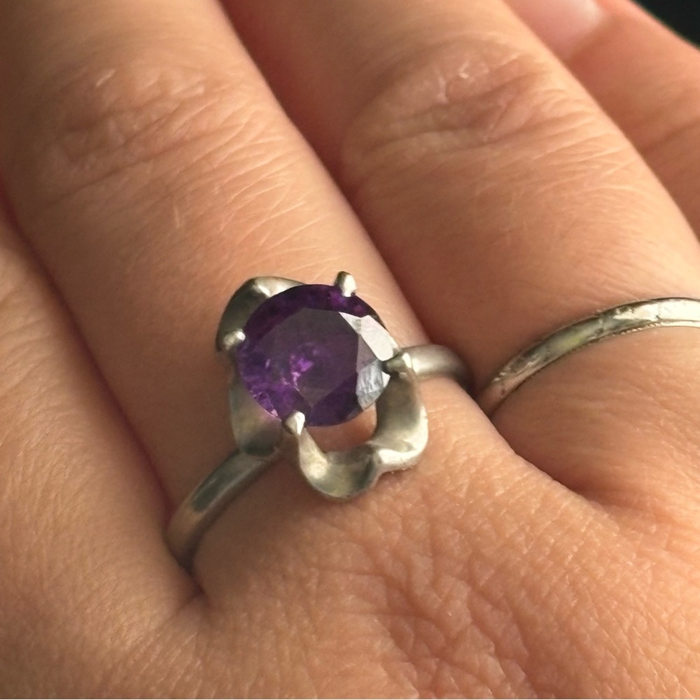 5 vintage sterling silver 925 ring bundle citrine amethyst mop crystal - Picture 5 of 15